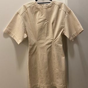 NWOT H&M Beige Fitted Zip Dress